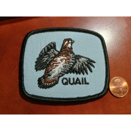 Voyager Quail Embroidered Patch NEW Vintage Voyager hunting ruffed bird Bobwhite Wood
