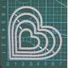 Nest of 4 Heart Stitch Patterned Metal Cutting Dies, Hearts,