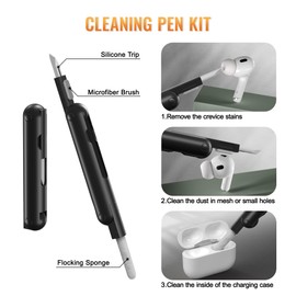 MOBOSI for AirPods Pro 2 Case Cover with Lock, Compatible with Airpod Pro Case 2nd/1st Gen with Cleaner Kit & Keychain, Military Grade Shockproof Protective Case for Men(2023/2022/2019), Black