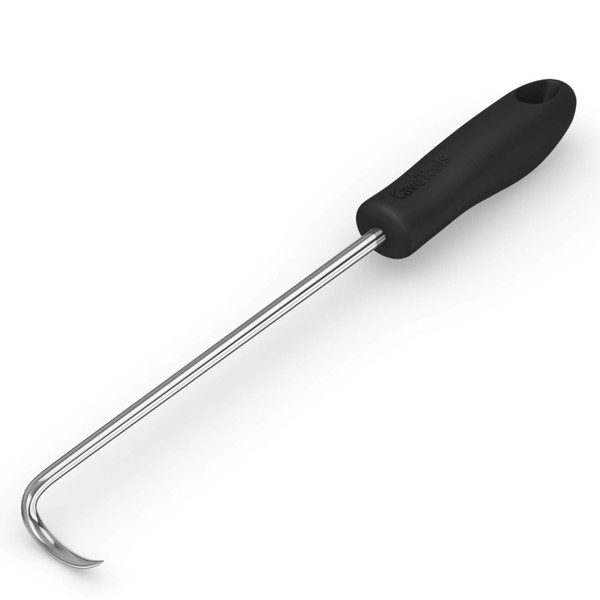 Cave Tools Food Flipper and Meat Hook for Grilling, Flipping, and Turning Vegetables and Meats BBQ Grill and Smoker Accessories, Right-Handed, 12 in