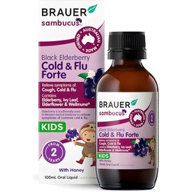 Sambucus Cold & Flu Forte for Kids 100ml Brauer 
