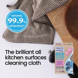 White Magic Kitchen Microfibre Eco Cloth, ideal for Kitchen Surfaces.
