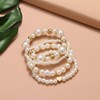 Fuqimanman2020 Chunky Simulated Pearl Stackable Stretch Bracelet Set Beaded Ball