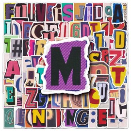 TUIOBUN 100Pcs Numbers Alphabet Sticker for Water Bottle,Computer,Helmet,Car,Laptop,Bike,Phone,Scrapbook,Luggage,Boys Adults Gift,Vintage Letter Cute Waterproof Sticker,Numbers Aesthetic Vinyl Decal