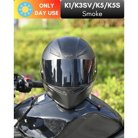 Logto Replacement Motorcycle Helmet Visor Compatible with K1 K3SV K5 K5-S Helmet Accessories (Smoke)