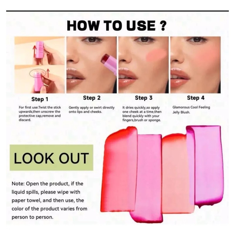 Favorbeauty Rubor Jelly Tint 4 Piezas Tonos Diferentes 4 Tonos