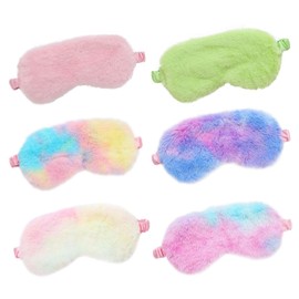 6 Stück Schlafmaske, Flausch-Schlafmaske, Reiseschlafmaske, Gummiband-Schlafmaske, Schlafzubehör