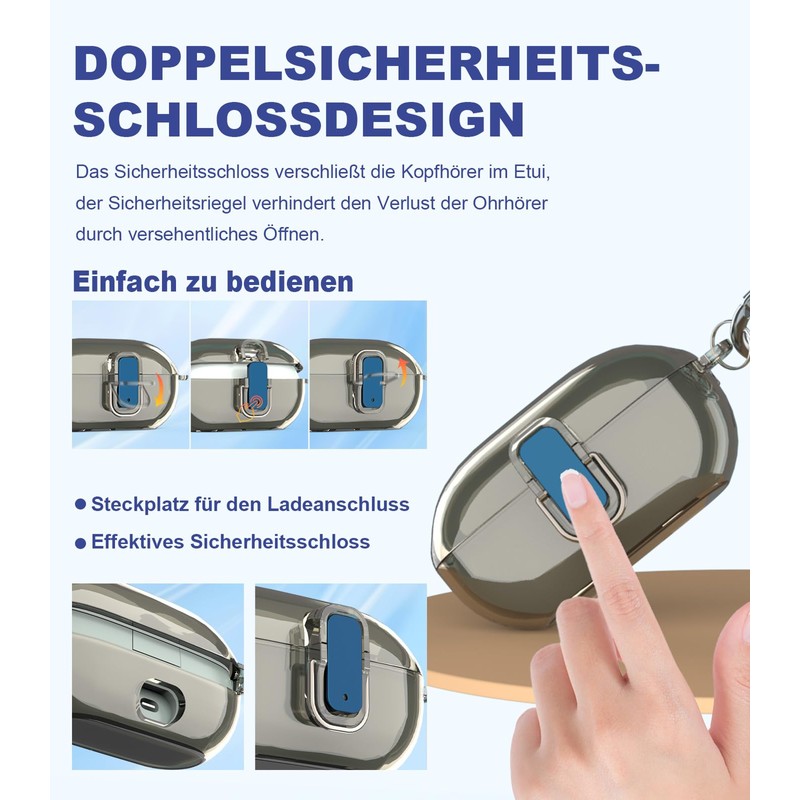 For Beats Solo Buds (2024) Case, TPU Thin Shockproof Lockable