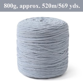 NOTIONSLAND Chunky Chenille Knitting Crochet Yarn (Grey, 800g)