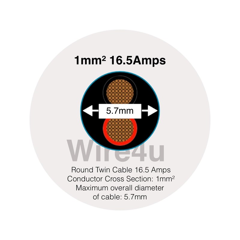 Automotive Round Twin 2 Core Cable 12V/24V Thin Wall Wire