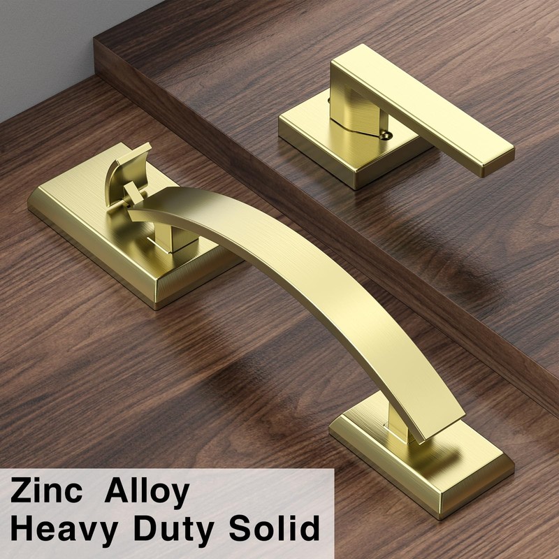 Floresita Front Door Handle Gold Adjustable, Heavy 12.7in Exterior Entry