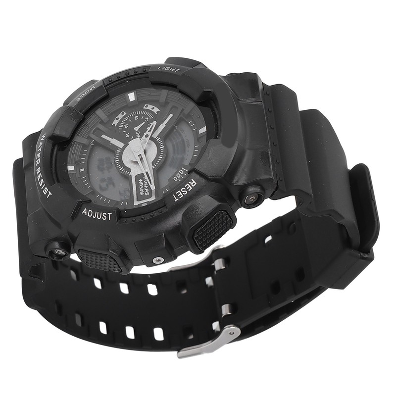 Students Electronic Watch Waterproof EL Light Dual Time Modes Digital