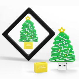 DONWEI 64GB USB Flash Drive Memory Stick 64GB Hanging Keychain Christmas Tree USB Flash Drive
