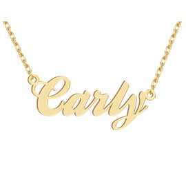 18k Gold Plated Carly Name Pendant Necklace Nameplate Necklaces Womens Stainless Steel Graduation Mother Jewelry