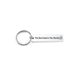 AllerPierce Best Dad Keychain Keyring Stainless Steel Keychain Engraved The Best Dad In The World Key Ring Father’s Day Gifts for Dad Papa Daddy Christmas Birthday Present