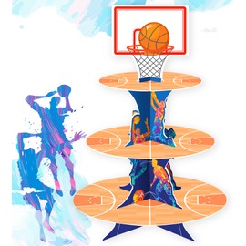 Basketball Party Decorations Cupcake Stand, Basketball Sports Theme Cupcake Holder for Kids Teenagers Basketball Birthday Party Supplies 3 Tier Service Tower Basketball Cupcake Decorations
