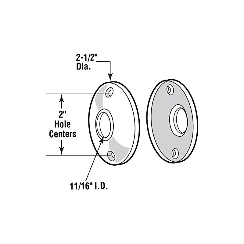 Prime-Line E 2543 2-1/2 In. Classic Bronze Plated Rosettes (2