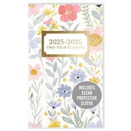 Graphique 2 Year Pocket Planner | 29 Month Organizer, Aug. 2024 – Dec. 2026 | Monthly Calendar & Notes Spreads | Marked Holidays | Happy Floral | 3.75” x 6"