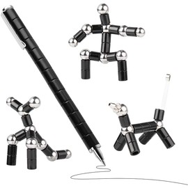 HEYYOUFLY Decompression Magnetic Metal Pen, Eliminate Pressure Fidget Gadgets, Multifunction Writing Magnet Ballpoint Pen, Kids or Friends (Black)