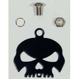 Kustom Cycle Parts Universal Matte Black Skull Bell Hanger - Bolt and Ring Included. Fits all Harley Davidson Motorcycles & More! Proudly MADE IN THE USA! (No Bell)