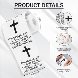 Tasdurian 2 Pcs Turf Tape Football 4in x 20ft Extra Wide Kinesiology Tape, Waterproof & Flexible, Athletic Accessories Protects from Turf Burn, Durable and Sticky(Cross - Philippians 4:13,White)