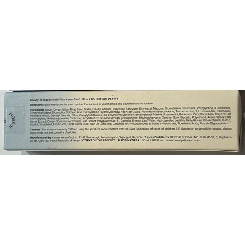 Beauty of Joseon Daily Relief Sunscreen in Aqua-Fresh