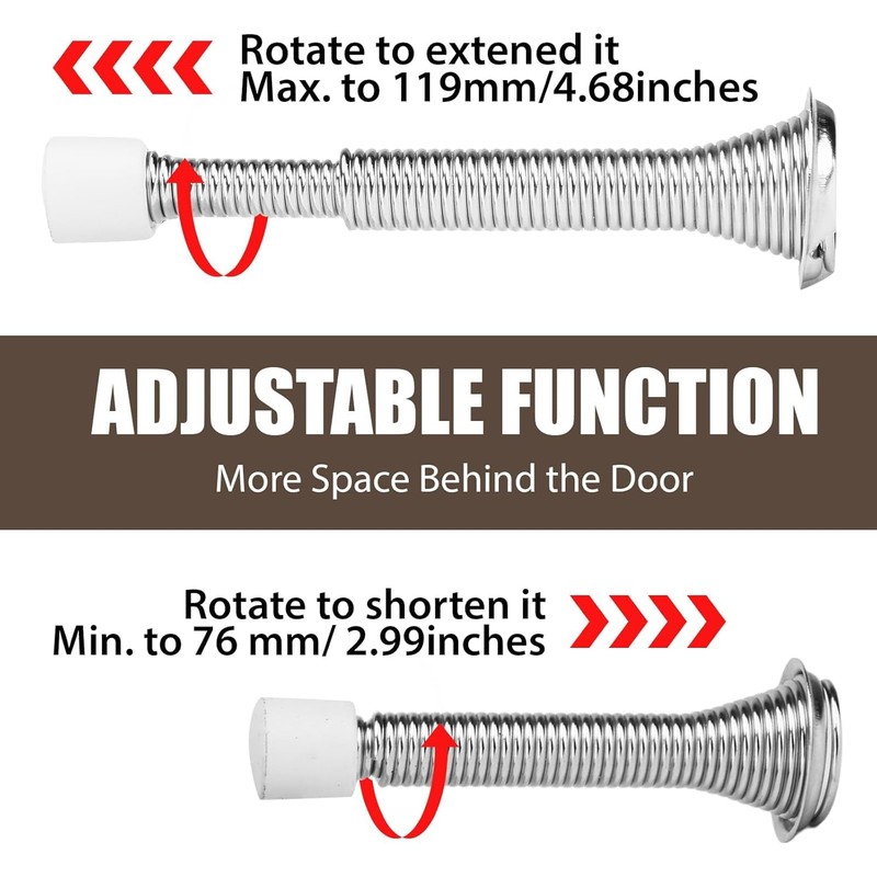 Extendable Door Stopper - Adjustable Spring Stopper for Home, Office,