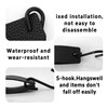 4Pcs Multifunctional S-Hooks with Leather Loop, Black Zinc Alloy S