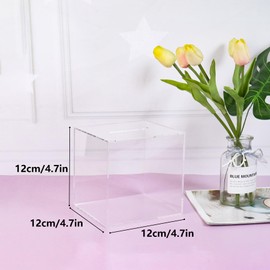 Clear Piggy Bank for Adults,Acrylic Piggy Bank Square Money Box Break to Open Piggy Bank Money Saving Box Smash Money Box 12 x 12 x 12cm