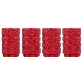 TOMALL Round Style Tire Valve Stem Caps Red for Vehicle Motorcycles Wheel Dust Caps