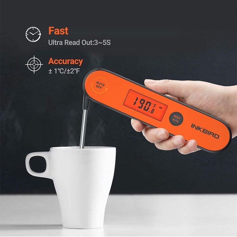 Inkbird Digital Meat Thermometer IHT-1P, Waterproof Instant Read Food Probe