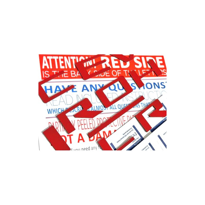 Generic Red Bed Rail Letters Compatible with Silverado 2019-UP ABS