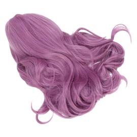 Peluca de Pelo Largo Morado, Fibras, Agarre Suave, Elasticidad Ajustable, Flequillo Esponjoso para Fiestas de Cosplay para Mujeres, Hecha de Fibras Resistentes Al Calor, Agarre
