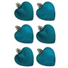 Davies 6 Pack 50mm Glitter / Plain Hearts Christmas Decoration