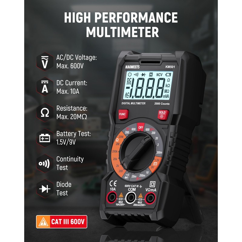 KAIWEETS Electrical Test Kit KIT01, Digital Multimeter, Smart Non-Contact Voltage