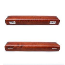 WUQIMUSC 17 Hole Flute Case B foot Hard flute case Sturdy Wooden Case Solid wood Nice Protection (B foot-red)