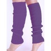 Verdusa Women's Solid Rib Knit Leg Warmers Purple one-size