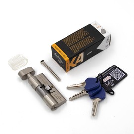 Fullex Kinetica+ K4 3* Thumbturn Euro Cylinder Door Lock - Nickel, 35/35 (70mm)