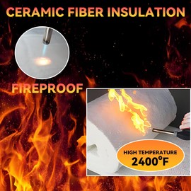 Deouss Ceramic Fiber Insulation Blanket - 8# 2400F - 2" x 24" x 150" - High Temperature Insulation Baffles for Wood Stove Forge Furnace Chimney Boiler Pizza Oven Kiln Fireplace - Dishwasher Blanket