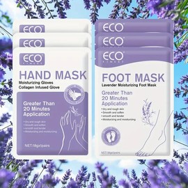 Natural Lavender Hand Mask and Foot Mask, Refreshing and Hydrating Gentle, Smooth Skin, Mothers Day Gifts Choice Nail Exfoliant - Specification: foot mask