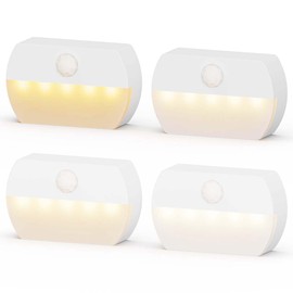 Motion Sensor Light Dimmable, Cordless Rechargeable Mini LED Night Light Adjustable Lighting Color, Magnetic Stick Anywhere Closet Light Stair Lights, Wall Lights for Hallway, Bedroom, Kitchen, 4 Pack