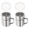 sourcing map 2pcs Salt Dredge Shakers 6 Ounce Stainless Steel
