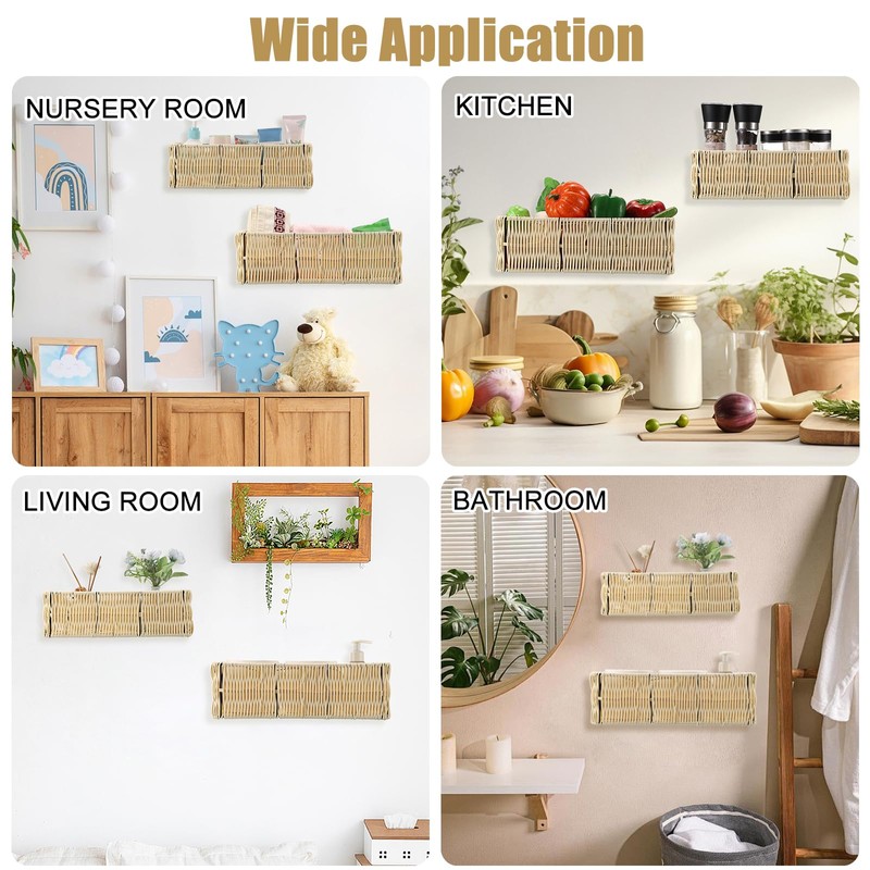 OGA Pack of 2 Shower Baskets for Hanging Rattan Plastic