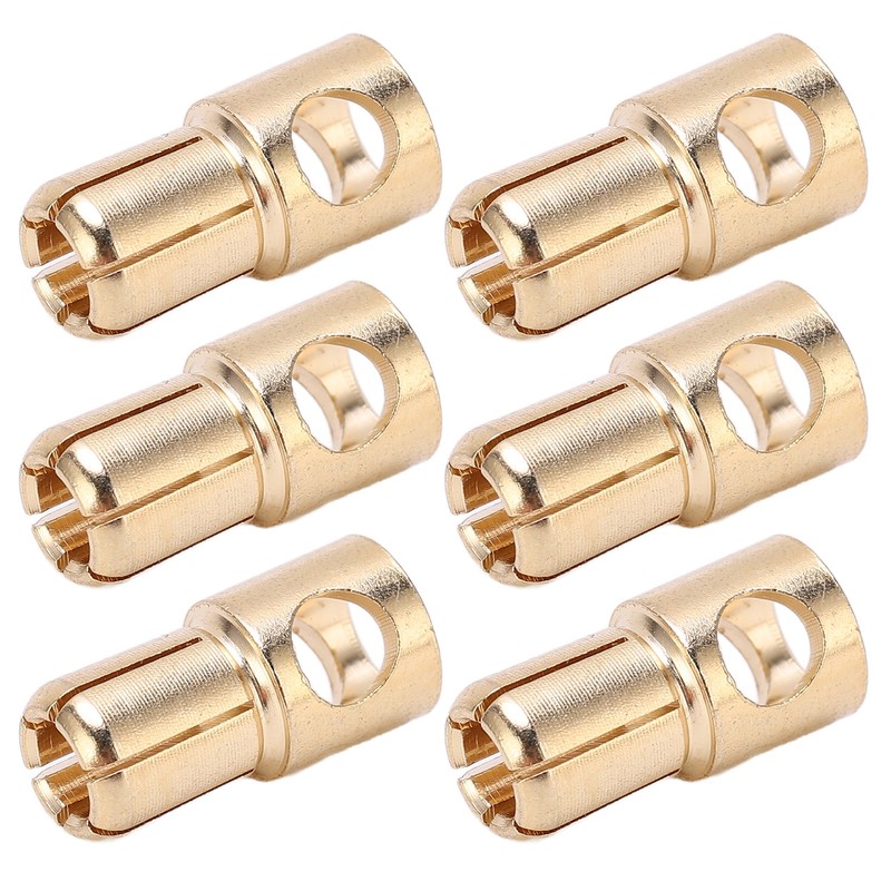 10 Pcs 6mm Banana Plug Gold Plated Male Connector Adapter