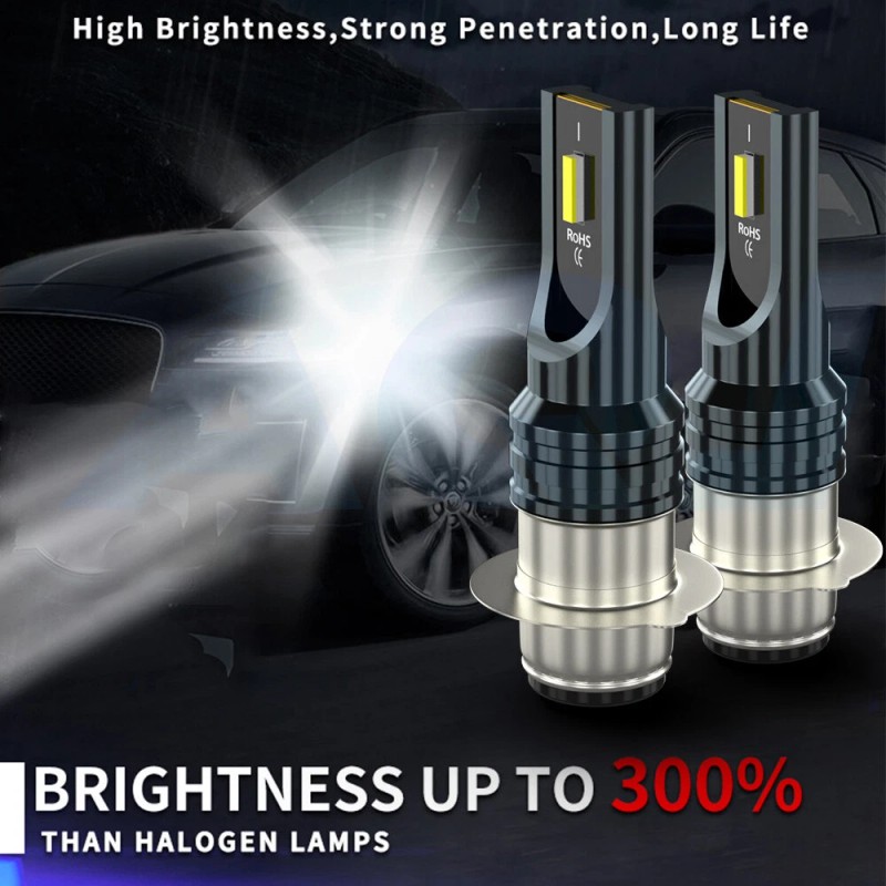 aqj H6 white LED Headlight Bulbs Lights For Yamaha Blaster