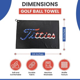 Unbranded Funny Golf Microfiber Towel - Premium Towel for Golf Bags with Clip. USA Golf