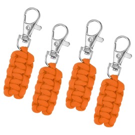 sourcing map 4pcs Paracord Zipper Pulls, Paracord Lanyard Keychain for Backpacks, Tents, Trolley Cases, Traveling Cases, Key, Jackets, Orange
