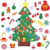 Max Fun DIY Felt Christmas Tree Set with 41Pcs Ornaments Wall Hanging Decorations Children's Felt Craft Kits for Kids Xmas Gifts Party Favors
