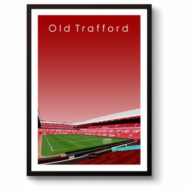 GroundDesigns MAN UNITED Football Gift OLD TRAFFORD Manchester Stadium Art Unframed A3 Print MUFC