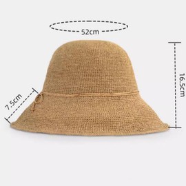 AMOFIA Girls Sun Hats Solid Color Straw Hat Kids Wide Brim Sun Protection Beach Cap with Bow UPF 50 Bucket Hat 3-7 Years Khaki